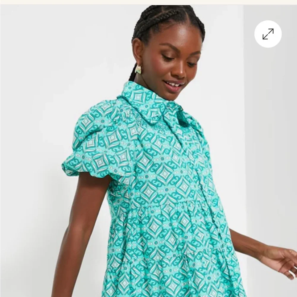 Hyacinth House Mint Green Geo Floral Graham Mini Dress - Picture 3 of 9
